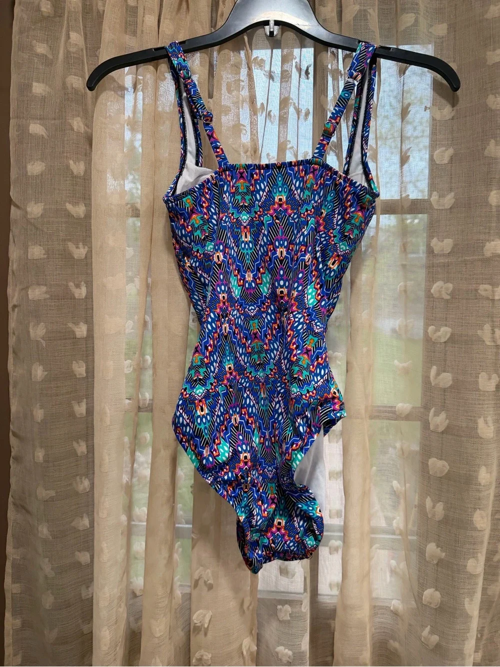 Swim Solutions Women's Tummy-Control Shirred One-Piece Swimsuit size medium - Picture 9 of 11